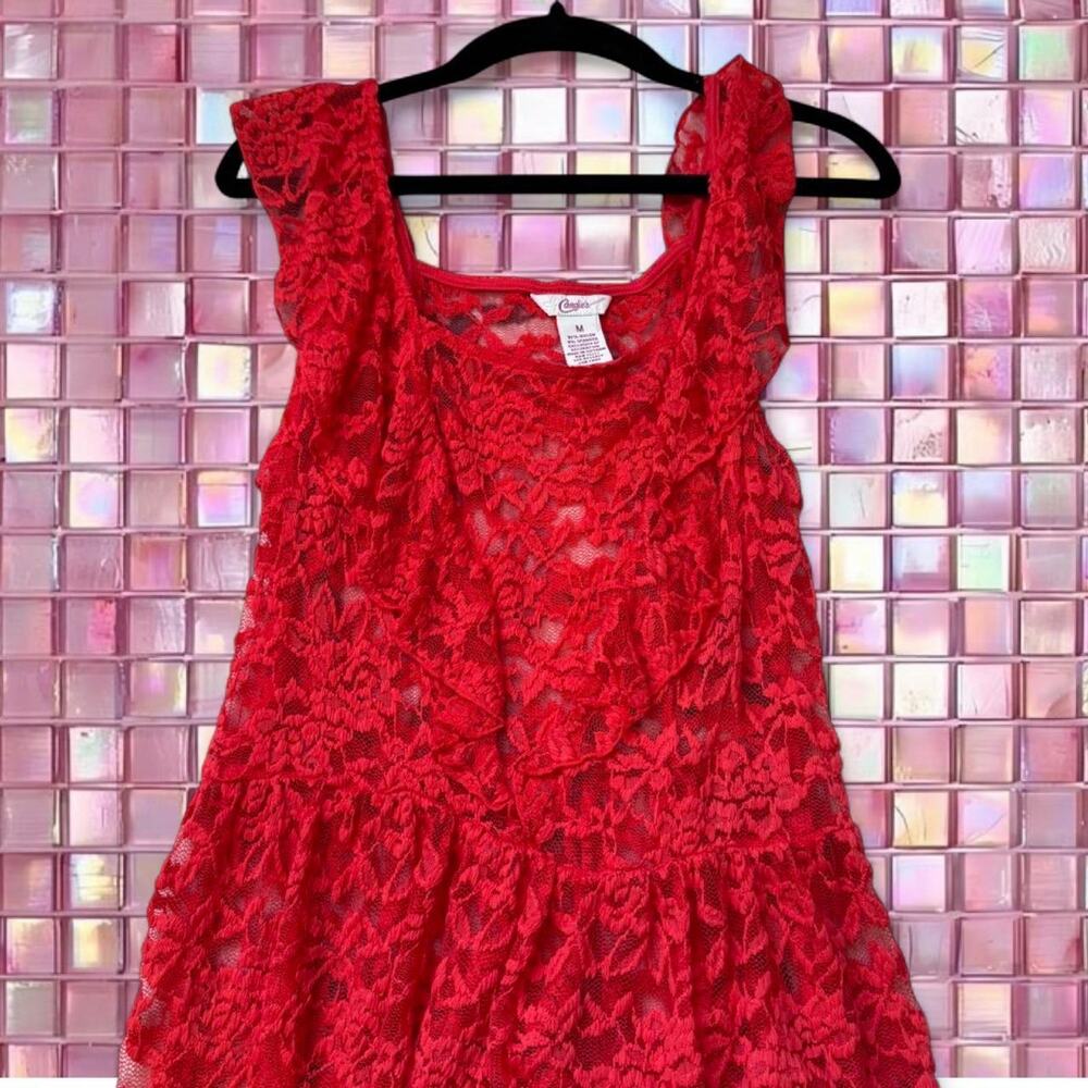 Vintage candies coral tank top